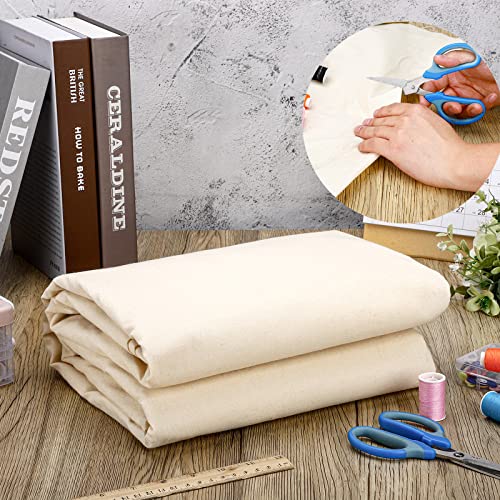 Tegeme TEGEME-FABRIC-289 10 Yards Cotton Muslin Fabric Textile Unbleached Natural Cotton Fabric Bleached Or Unbleached Muslin Cloth 63 Inches Wide Muslin Roll Fabric Backing Material Quilting Sewing Draping Fabric thumb #2
