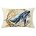 Epinki Housse de Coussin 30 x 50, Housse Coussin Baleine Housse de Taie d'oreiller en Polyester (Bleu Or, 1 Pièce)