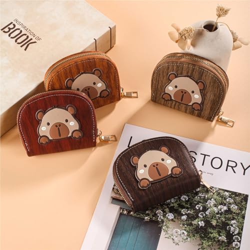 Short Daily Fresh Shell-shaped Zipper Fashionable Simple Coin Purse(Lightbrown)3