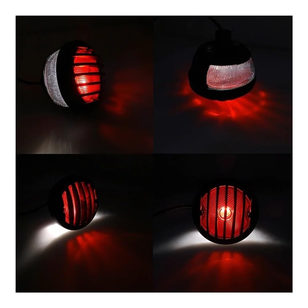 Generique Moto Arrière Lampe Feu Arrière LED Pour Motos, De Plaque D'immatriculation Universel Pour Bobber Chopper Rat, Personnalisé