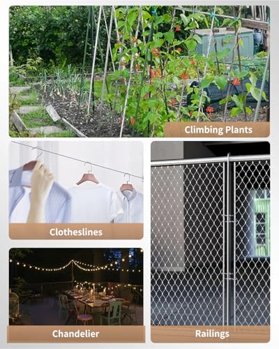 Image of Uniclife Picture Hanging Wire, 330 Feet 1 /32 inch Picture Wire Kit with D-Ring Hangers, Stainless Steel Wire Rope for up to 110 lbs, Trellis Wire Cable for Pictures Photo Frames and String Lights