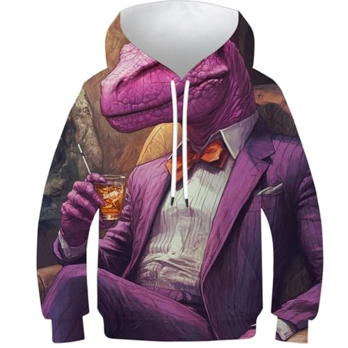 Sweat-shirt enfant imprimé dinosaure 3D idéal pour le collège