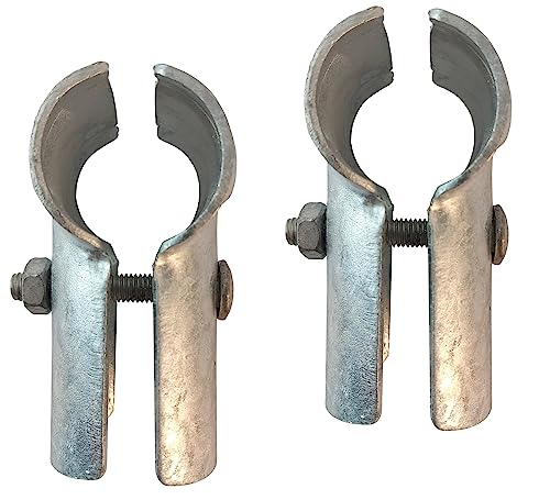 End Rail T Clamps, Chainlink Fence Parts, Galvanized Fence Parts With Galvanized Steel. T Link Post Clamps, T Clamps. Chain Link Fence T Clamp Made To Fit 1 5/8\" (1-5/8\" x 1-5/8\" (2 PCS)