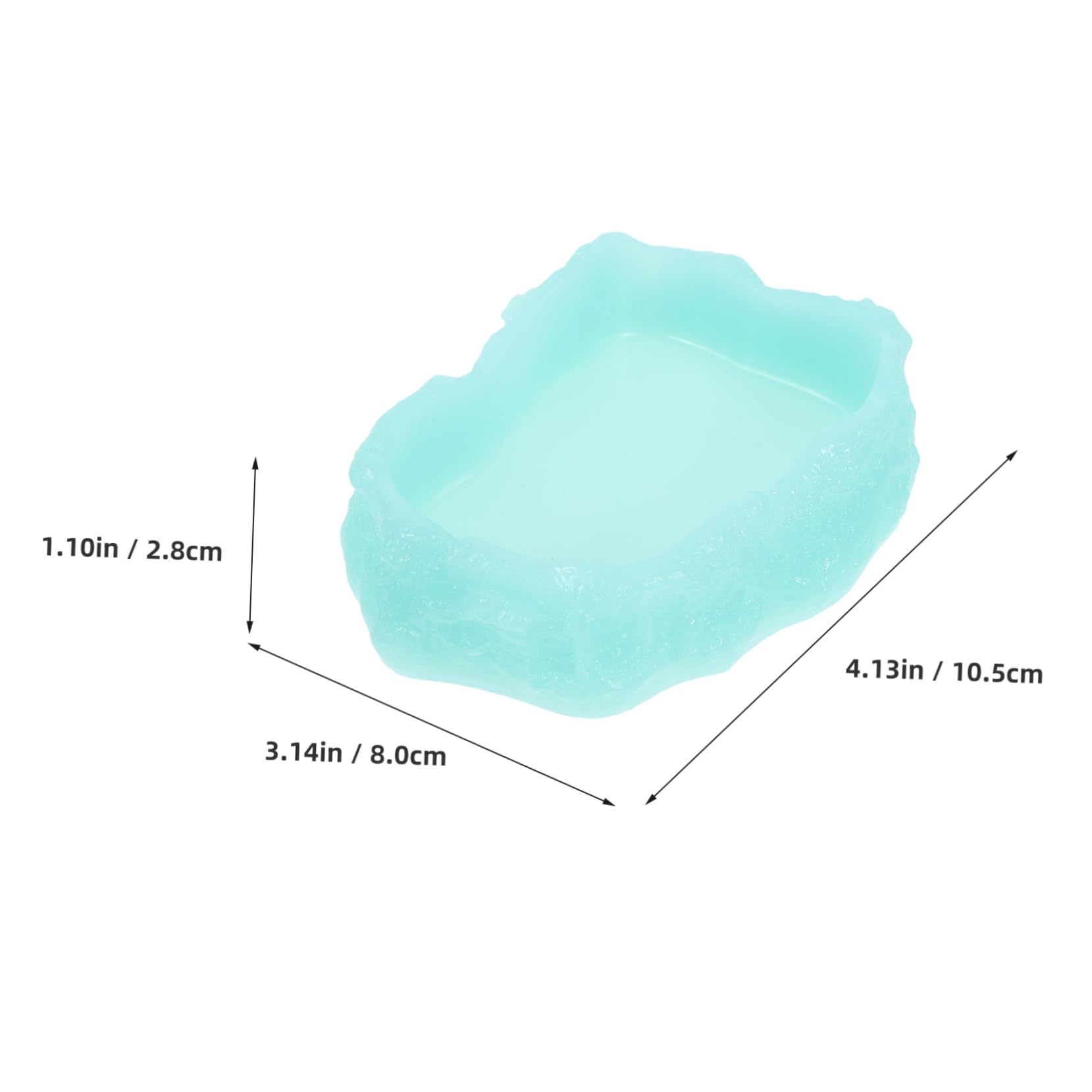 Hohopeti Luminous Reusable Reptile Bowl Durable Water Dish for Tortoise Gecko Lizard Smooth Surface Feeding Dish for Reptile Tanks Accessory