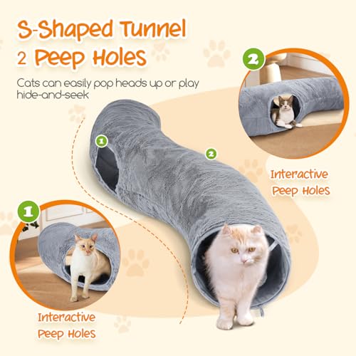 Tunnel pour chat interactif 2 voies pliable pour grand chat - 4