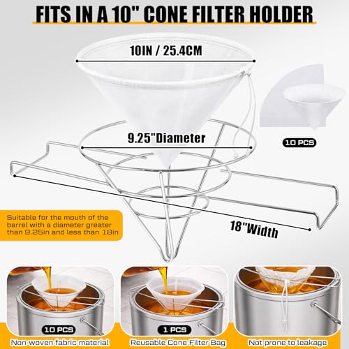 Image of Reallnaive 36x24x6 Inch Maple Syrup Evaporator Pan 22.5 GAL with 10 inch Cone Filter Holder Stand Cone Filter Paper Mechanical Thermometer Stainless Steel Maple Syrup Pan Boiling for Home Outdoor(1-tier)