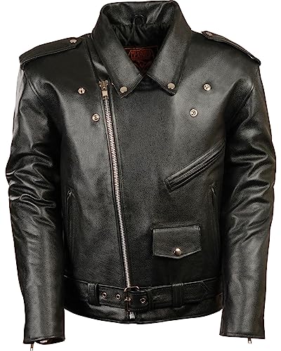 Milwaukee Leather Men's Classic Police Style M/C Jacket - LKM1781 Black (Medium)4