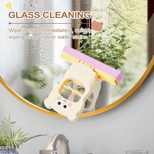 Image of New Portable Cute Design Mini Mop | Self-Wringing Mechanism - Washable & Reusable Microfiber Sponge pad for Kitchen, Bathroom, Glass, Living Room