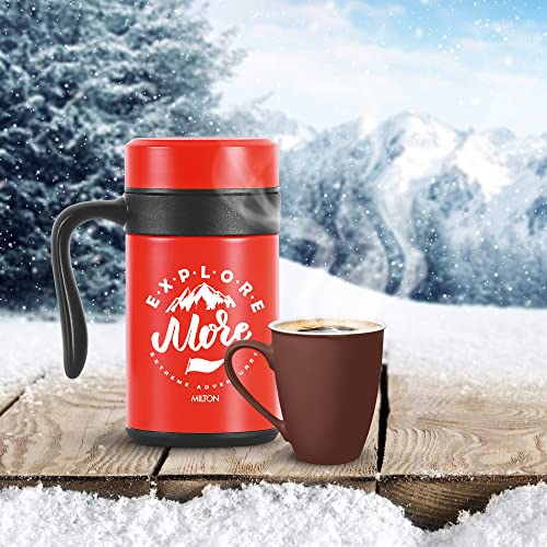 Image of MILTON Cosmic 500 Thermosteel Mug, 440 ml, Red | Stainless Steel Strainer | Hot & Cold | Vacuum Insulated | Rust Proof | Leak Proof | Tea | Coffee | Mug