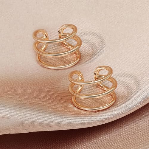 Image of Ear Cuffs Non Piercing 14K Gold Plated Ear Cuff Earrings for Women Trendy Clip on Cartilage Earring Stacks Non Pierced Adjustable Fake Earrings Set Jewelry Christmas Gift 2026 Stocking Stuffers