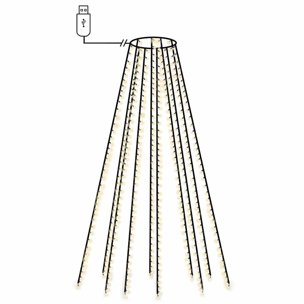 Red de luces LED para árbol de Navidad de 500 cm, 500 ledes, luz blanca cálida, con cable de conexión de 10 m, para interior y exterior, color verde oscuro
