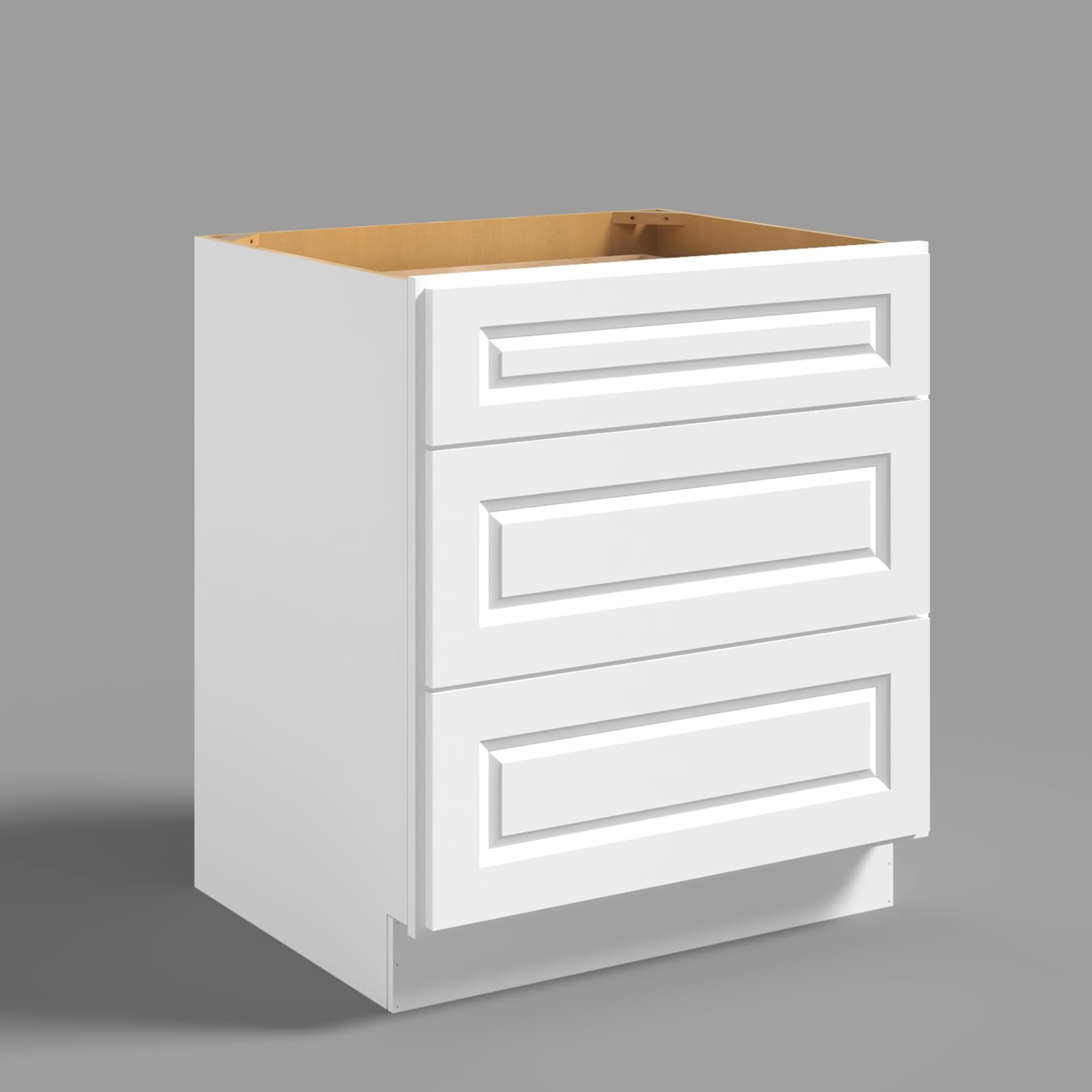 Hausvita 30" 3-Tier Undermount Kitchen Drawer Cabinet, RTA Storage Drawer, Full Extension Soft Close Slides, Ample Storage Organizer, MDF &amp; Plywood with UV Coating