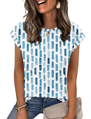 Image of Zeagoo Womens Tops Summer Casual Cap Sleeve Tshirts Shirts Business Dressy Spring Fashion Outfits Trendy Clothes