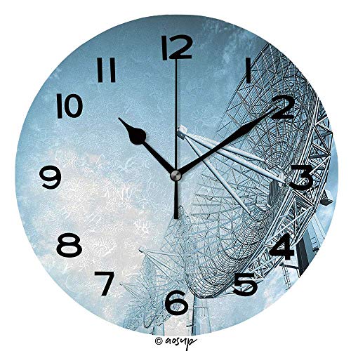 25cm (9.8") Quartz Lautlos Wanduhr ohne Ticken Acryl Wanduhren mit Arabisch Ziffer Satellitenschüssel