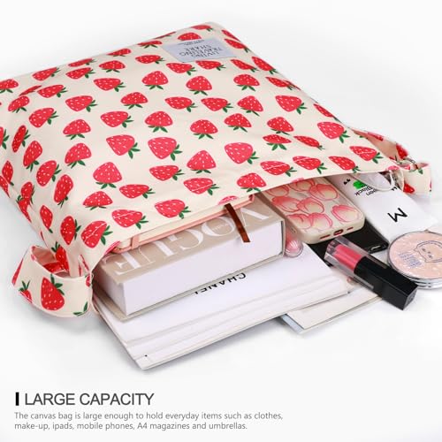 Image of Canvas Tote Bag with External Pocket Design, Stylish Appearance, Adjustable Shoulder Strap