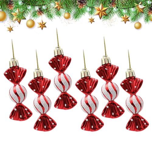 Vordpe 6 Stück Weihnachtsbaum Süßigkeiten Anhänger, Weihnachten...