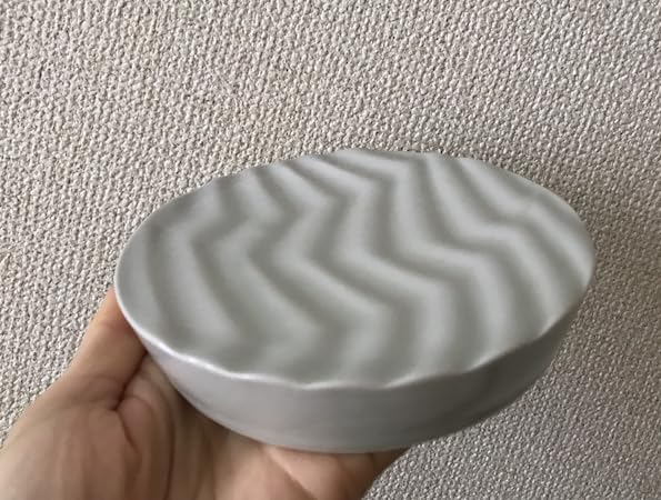 Amazon.co.jp: 2点セット 作家もの 平岡仁 白磁波紋台皿 S 台皿 白磁 4