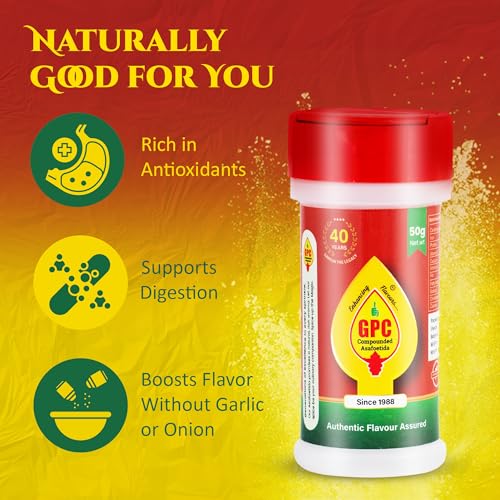 Image of GPC Compounded Special Asafoetida /Hing Powder Pack of 2 - 2 x 50g | Superfine Strong Asafoetida Blend Heeng /Perungayam /Kayam | Antioxidant-Rich Digestive & Aromatic Spice