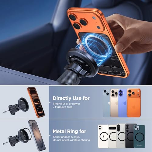Miracase Magnetic Air Vent Car Phone Mount with PopSocket Support — view 7
