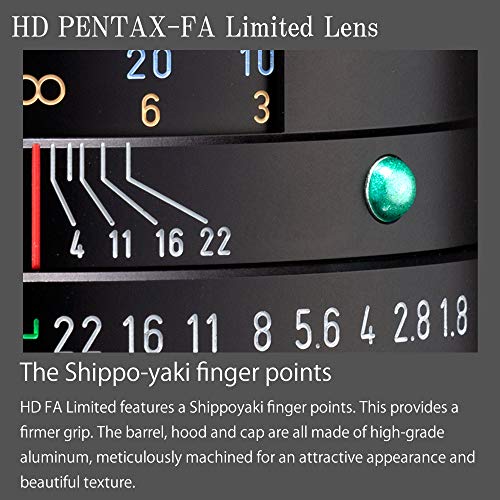 Téléobjectif HD PENTAX-FA 77 mmF1.8 Limited Silver Limited, lentille primaire moyenne, revêtement HD haute performance, revêtement SP, diaphragme rond, corps en aluminium usiné