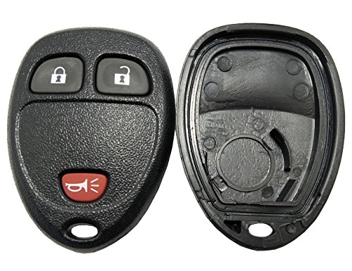 J-ACCES Replacement Key Fob Case Shell Fit for Buick/Chevy Avalanche Equinox Express Silverado Traverse/GMC Sierra/Pontiac Torrent 3 Buttons Pad Cover Keyless Entry Remote Car Key Casing (Black)