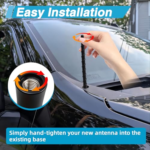 Image of 7 inch Upgraded Spiral Antenna，Short Radio Antenna Mast Compatible with Chevrolet Silverado 1500 2006-2025, Car Wash Proof, Internal Copper Coil for Enhanced Reception