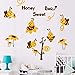Słodka naklejka ścienna z motywem pszczółki miodu i pszczółki, piękny obraz na ścianę, samoprzylepna, do pokoju dziecięcego, domu, na lodówkę, plakaty, 25 x 85 cm