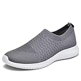TIOSEBON Men's Casual Slip-on Walking Tennis Shoes-Comfortable Knit Running Sneakers 9.5 US Deep Gray