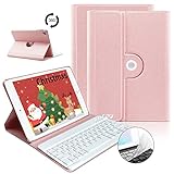 iPad Keyboard Case 9.7 for iPad 2018 (6th Gen), iPad 2017(5th,Gen), iPad Pro 9.7, iPad Air 1/2 Slim Leather Folio Cover with Wireless Bluetooth Keyboard (Champagne)
