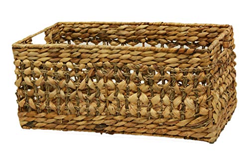 CESTO DE AGUA DE JACINTO.Canasto grande hecho de enea trenzada. Canastos grande decoración. Canasto grande almacenaje. Canasto decoración boho. Canasto rústico 45×26×20 Cover