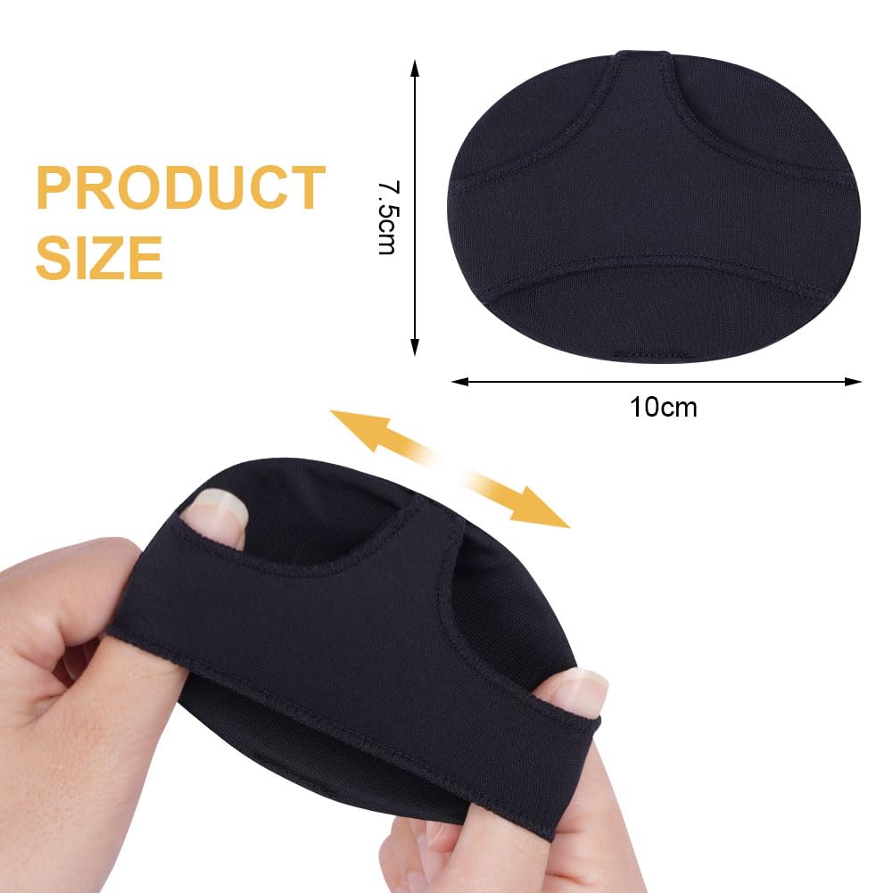 LOPHE Cuscinetti Metatarsali, 2 Pezzi Cuscinetti dell'avampiede in Tessuto, Cuscinetto Metatarsale Traspirante Morbido, Metatarsal Pads per Proteggere Scarpe e Piedi, Nero(L#Uomo)