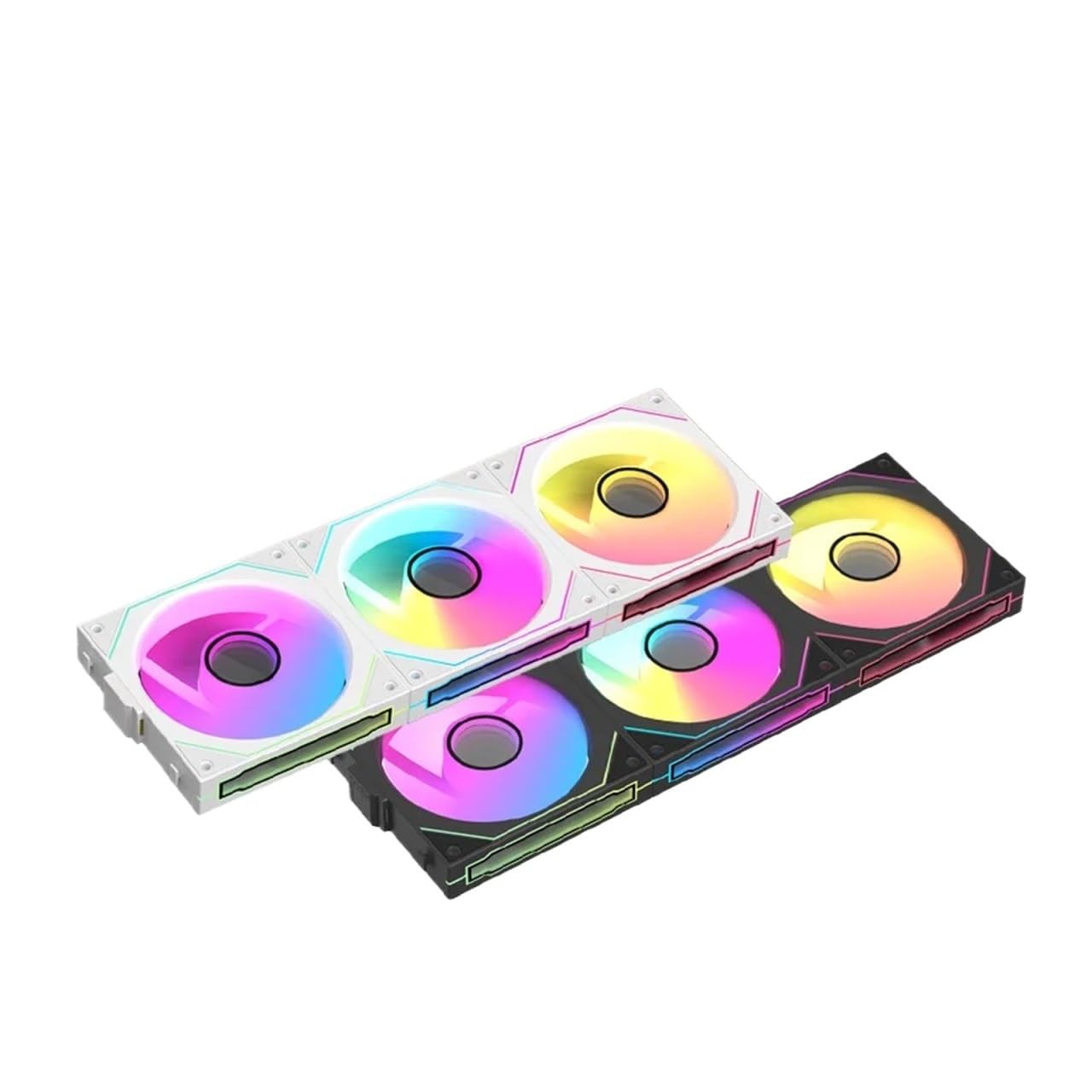 tianwandong Kit di raffreddamento for PC da gioco con ventola PWM a 4 pin da 120 mm/ARGB a 3 pin, 800-1800 giri/min, for chassis e sistemi di raffreddamento ad acqua(BLACK FORWARD_A-RGB)