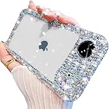Changjia Clear Glitter Case for iPhone Air, Cute Luxury Bling Sparkly Crystal Diamond Rhinestones Camera Protection Soft TPU Bumper Shockproof Women Girls Slim Phone Case for iPhone 17 Air 6.5', Clear