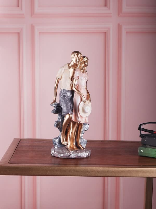 Image of THE WHITE INK DECOR Premium Couple Figurine, Unique Gift, Home Decorative Showpiece, Couple Sculpture Figurine Gift for Home Decor, Table Top (9 inches)