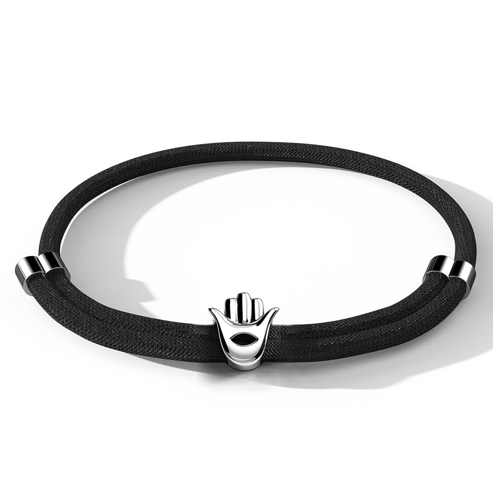 AYAS Silver Hamsa Hand Paracord Bracelet For Men And Boys | Best Gift For Him (B0CC9XK5MF) Amazon Price History, Amazon Price Tracker