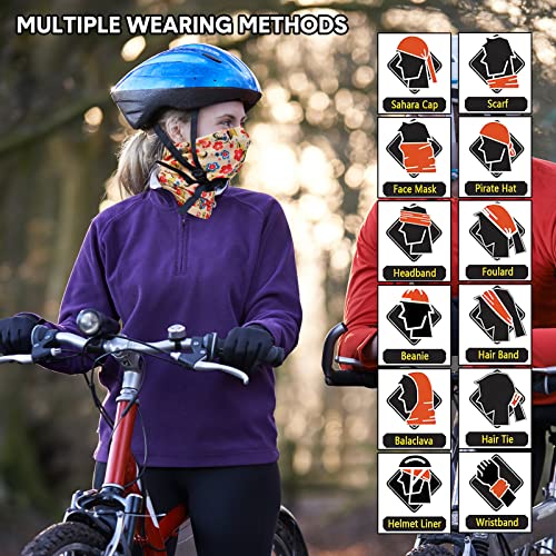 Image of Tarpop 12 /30 Pcs Neck Gaiters Scarf Elastic Wrap Headband Sweat Absorbing Bandana for Women Men Sports Yoga Running