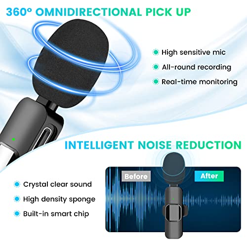 Ejcc Wireless Microphone For Iphone Ipad, Mini Microphone With Clearer Audio, Plug-Play Wireless Microphones, Wireless Lavalier Microphone, Microphone For Video Recording, Tiktok, Interview,Youtube #TOP2