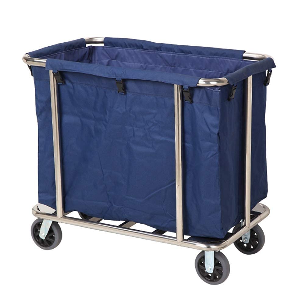 Carts,Storage Car Service Car Utility Vehicle Multifunction Portable Trolley Home Heavy Duty Rolling Laundry Sorting Cart with Wheels, Commercial Large Hotel Linen Trolley with Blue e Co (90×60×100Cm