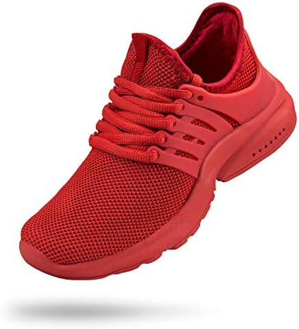 Troadlop Girls Shoes Lightweight Casual Walking Sneakers for Boy Red Size 2 M US Little Kid
