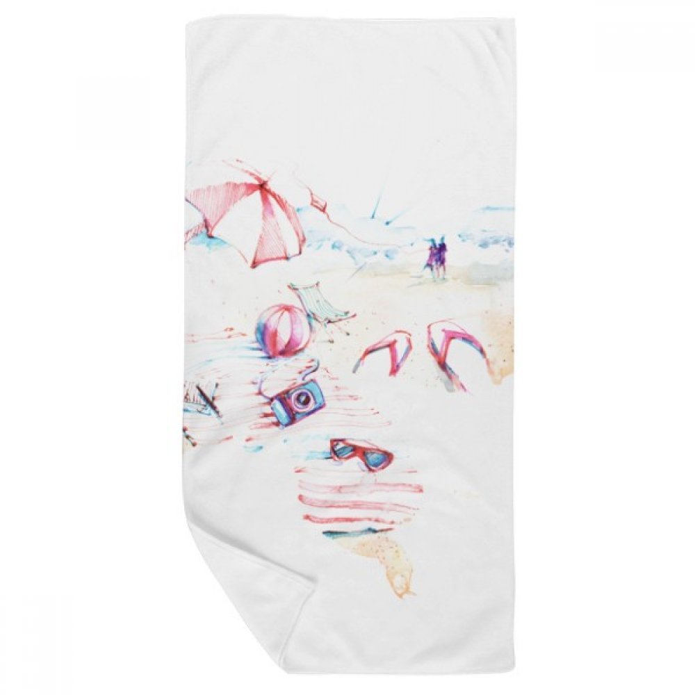 Serviette de bain aquarelle contre la peau irritée grâce à cette débarbouillette douce