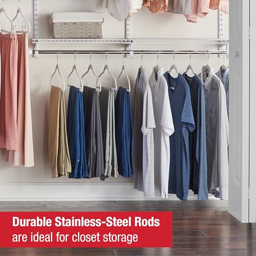 Rubbermaid Configurations Deluxe Custom Closet Kit 4-8Ft. Adjustable Metal Wire Shelving White Finish Expandable Organization System Hardware Included for Home Closet/Pantry/Laundry/Mudroom by Rubbermaid - Image 5
