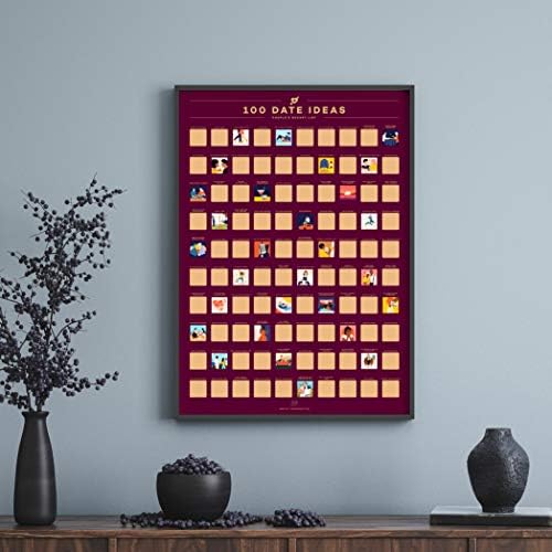 Enno Vatti 100 Dates Scratch Off Poster -Couples Romantic Date Ideas & Cute Things to Do Together - Best for Anniversary, Valentines Day, Date Night and Couples Activities