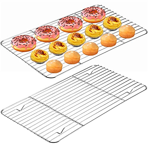 2 pcs Griglia di Raffreddamento Griglia di Raffreddamento in Acciaio Inox Antiaderente Griglia di Raffreddamento Rettangolare Teglia Forno per Torte Biscotti Dessert Verdura Frutta Ristorante Cucina