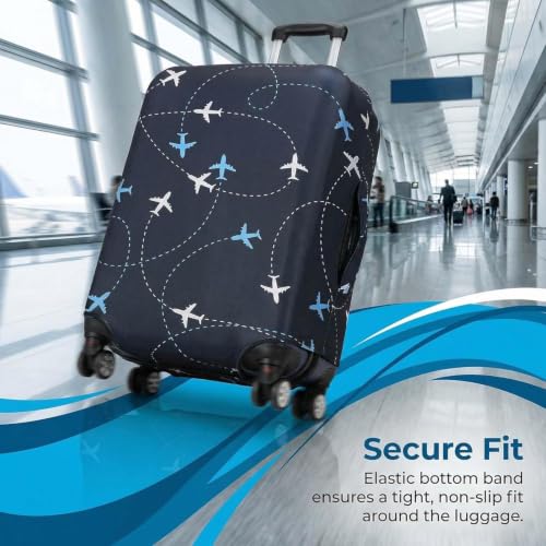 Image of Printed Luggage Cover for Traveling Bag & Suitcase - Stretchable & Scratchproof Trolley Protector with Velcro Lock & Lightweight Washable Material(Suitcase Not Included, Only Cover in Product)