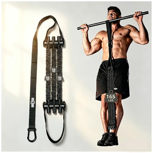 Image of Innstar Pull Up Assistance Bands, Heavy Duty Resistance Band for Pull Up Assist, Adjustable Resistance 165-265lbs with Fabric Feet /Knee Rest, Pull Up Bands Assistance Bands