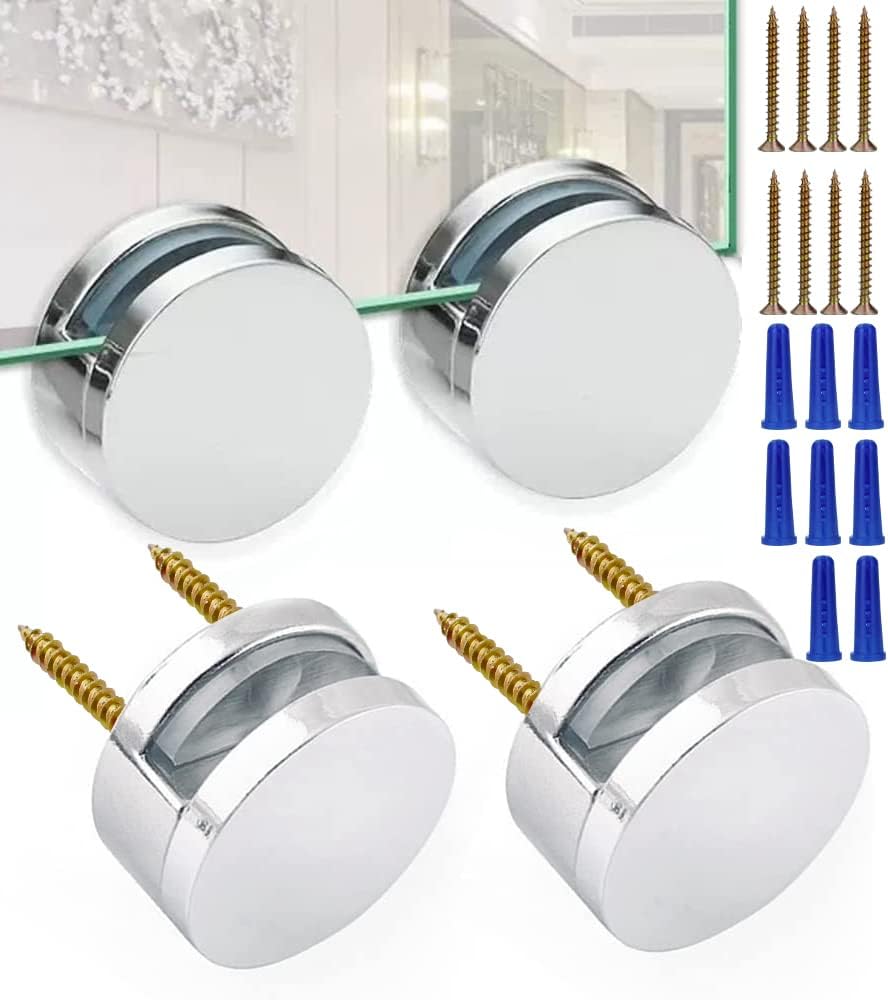 Upgraded 35mm Frameless Mirror Mounting Hardware 4 Pack