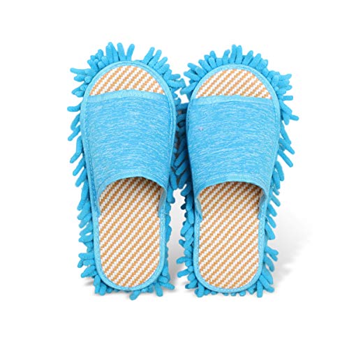 Chaussures à franges, chaussons à franges pour attraper rapidement la poussière des cheveux et la saleté pour garder propres (bleu) (26 cm) Cover