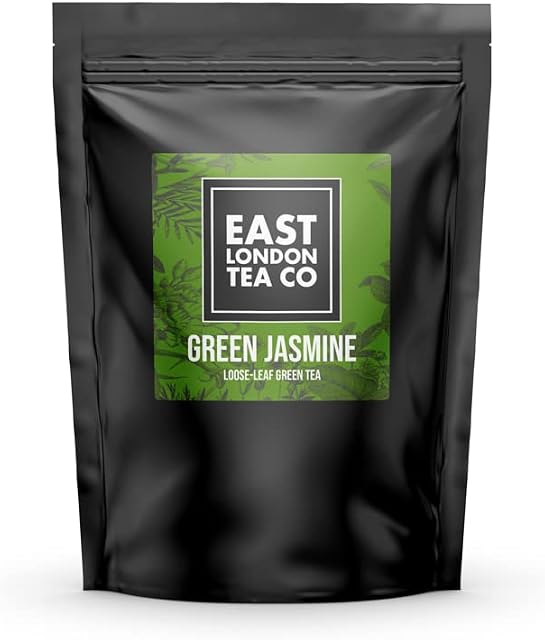 East London Tea Co. - GREEN JASMINE Loose-Leaf Chinese Green Tea | High in Antioxidants | 100% Natural Ingredients (80g Pouch)