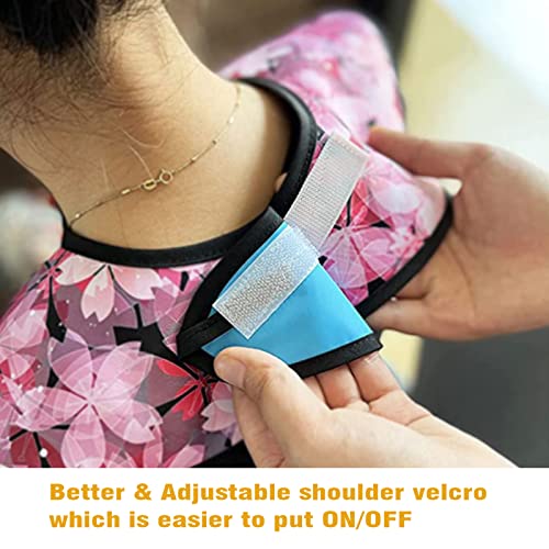3 Pack Adult Bibs For Eating Cherry Blossoms Women Bib-Washable Reusable Waterproof Clothing Protector With Detachable Crumb Catcher 29.53"X19.69" #TOP4