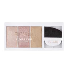 FLOWER Beauty By Drew Barrymore Shimmer Strobe Highlighting Palette - Glowing Bronzer Powder Kit For Face Blendable Coverage